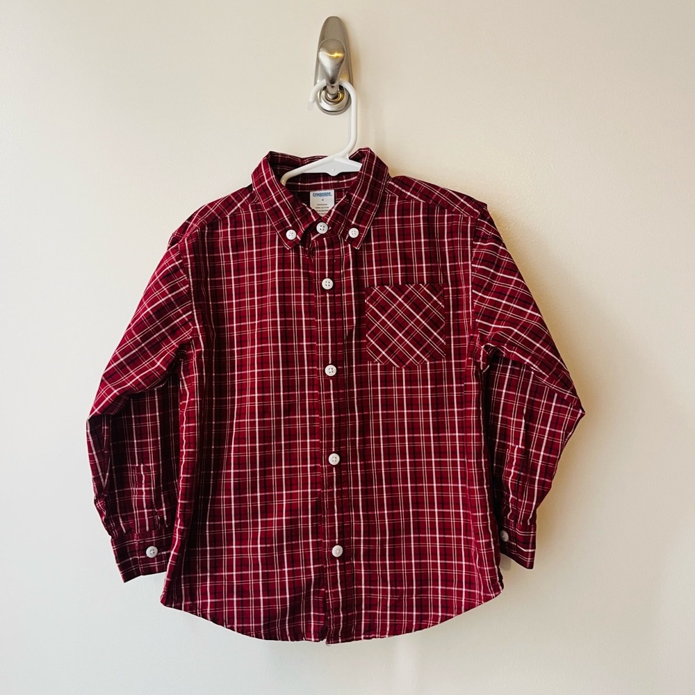 Vintage Gymboree Plaid Red Kids Shirt 4T